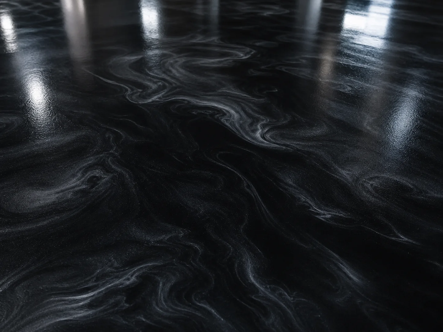 Schwarzer Epoxyboden für Gewerbe und PU-Systeme